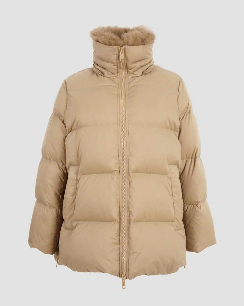 Iconic "A" Line Down Jacket with Fox Fur Collar — снимка 2