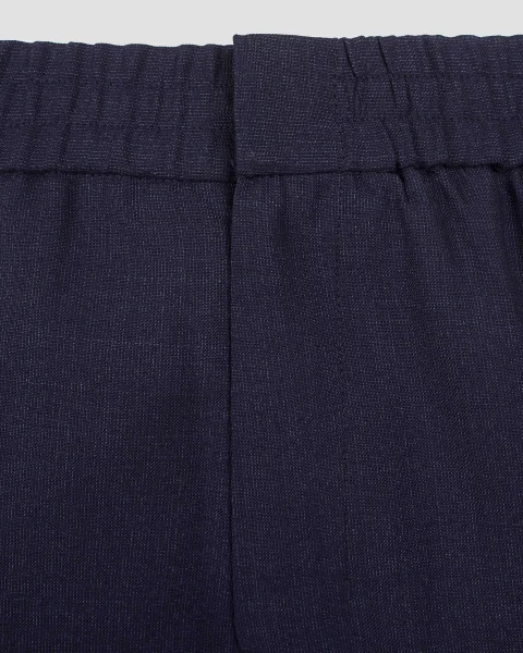 Wool Elasticated Waist Trousers in Navy Blue — снимка 2