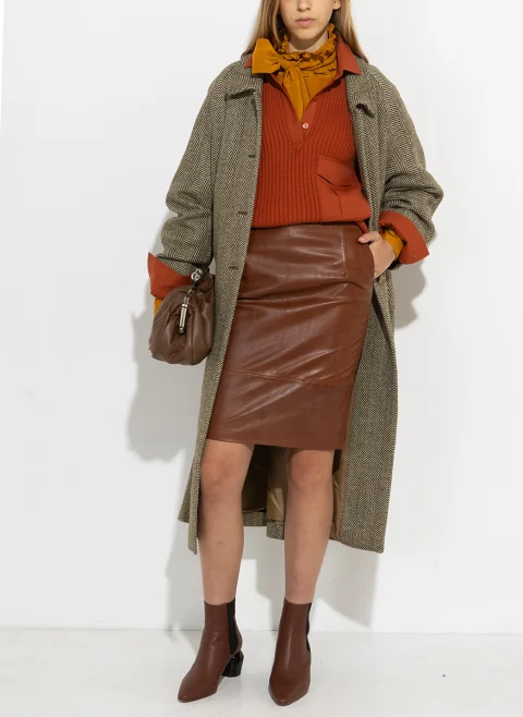 Кожена пола Weekend Max Mara Papaile