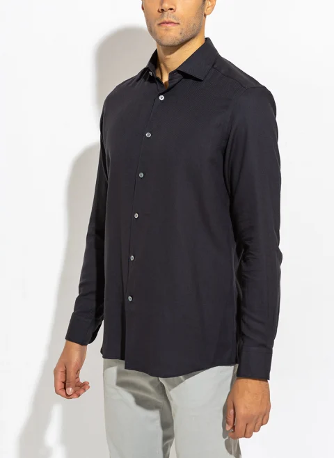 Класическа риза с кашмир Zegna — снимка 2