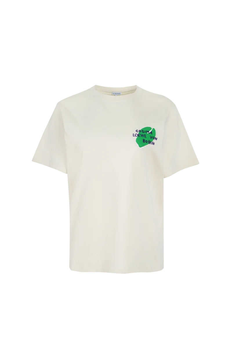 Graphic Cotton T-Shirt in Ecru