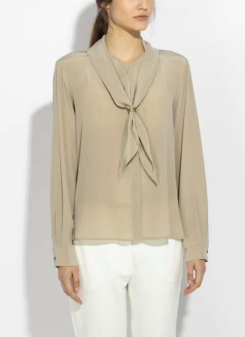Копринена риза с шал Max Mara Mxmdry — снимка 2