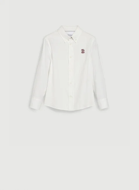 Класическа риза с бродерия Brunello Cucinelli Kids 4-6 — снимка 1