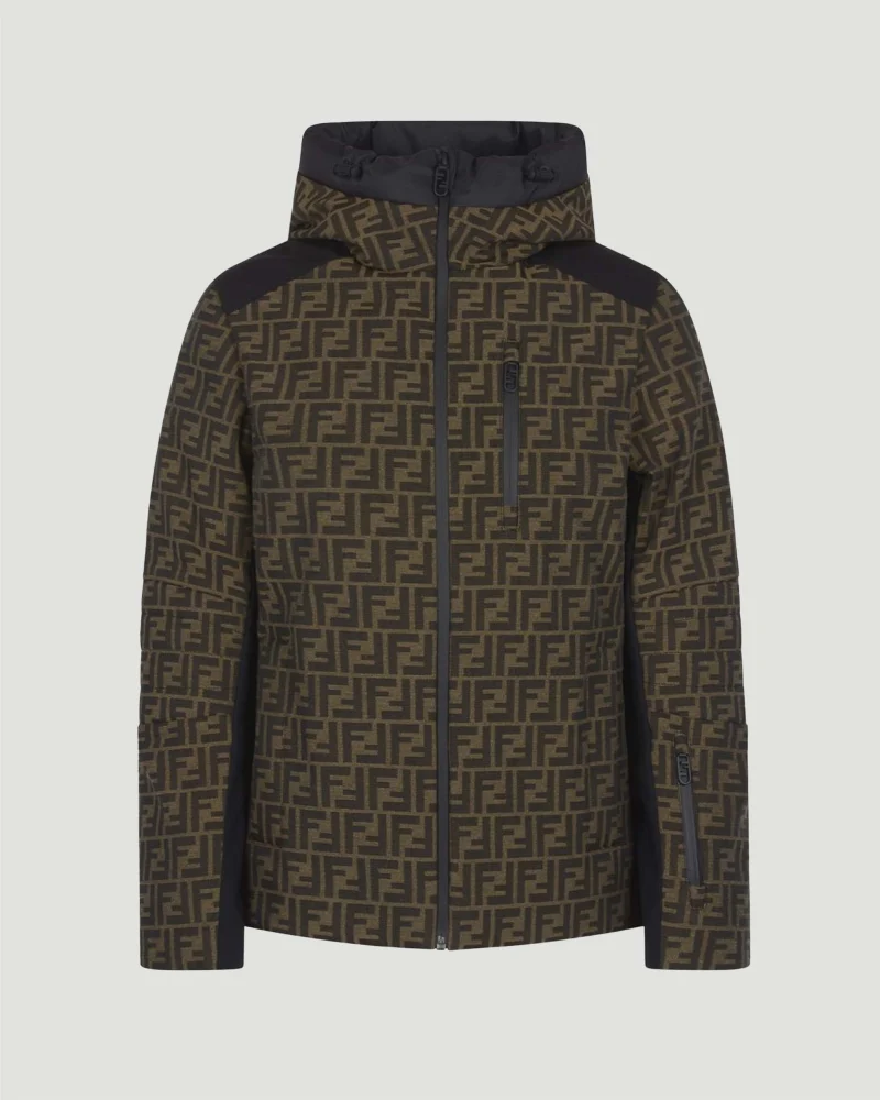 Ski Jacket in Brown FF Canvas