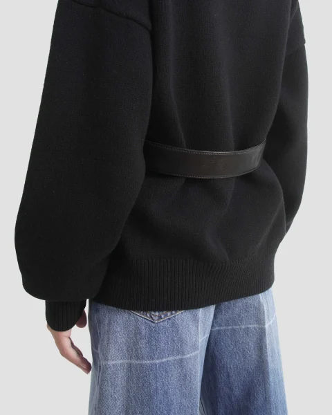Crewneck Pullover in Black Wool Blend — снимка 2
