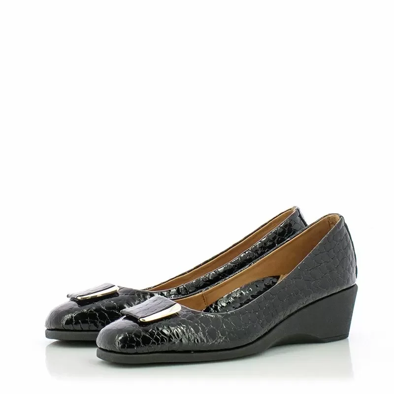 Дамски Обувки На Платформа VERONELLA – 25140128 BLACK CROCCO — снимка 2