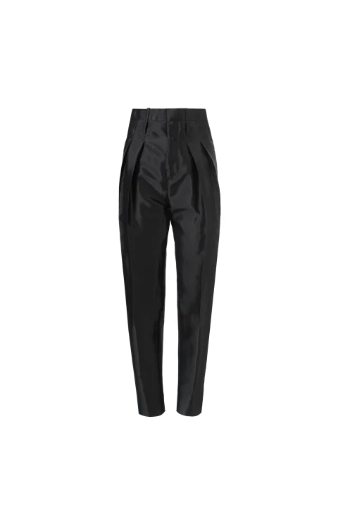 Washed Cotton and Viscose Twill Pants