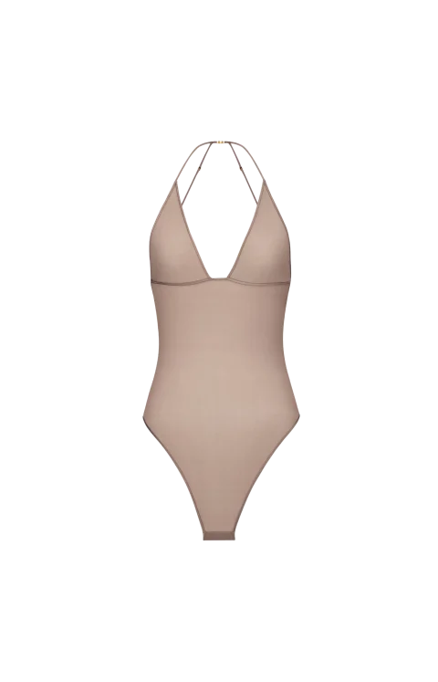 Backless Bodysuit in Stretch Silk Muslin