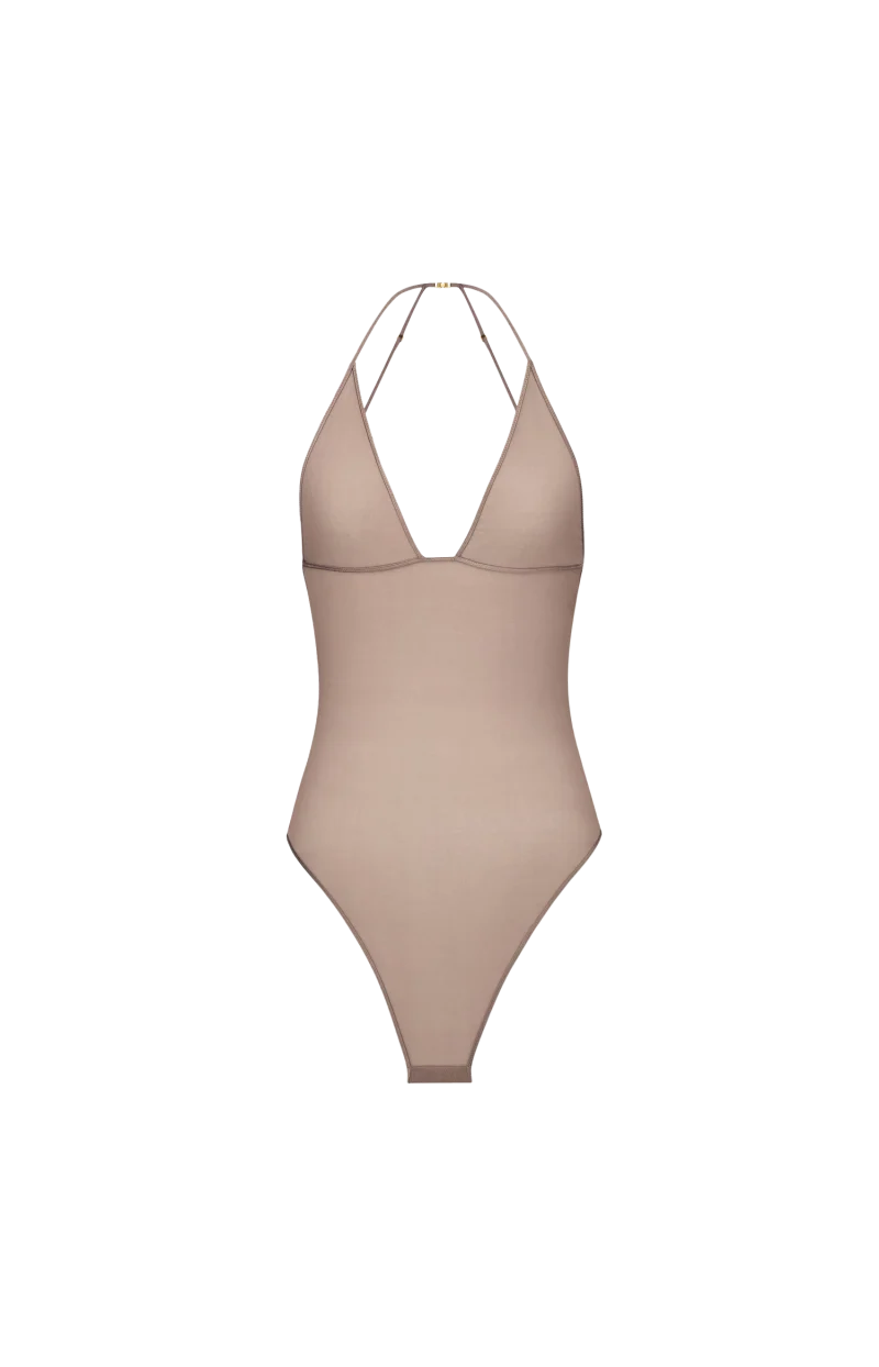 Backless Bodysuit in Stretch Silk Muslin