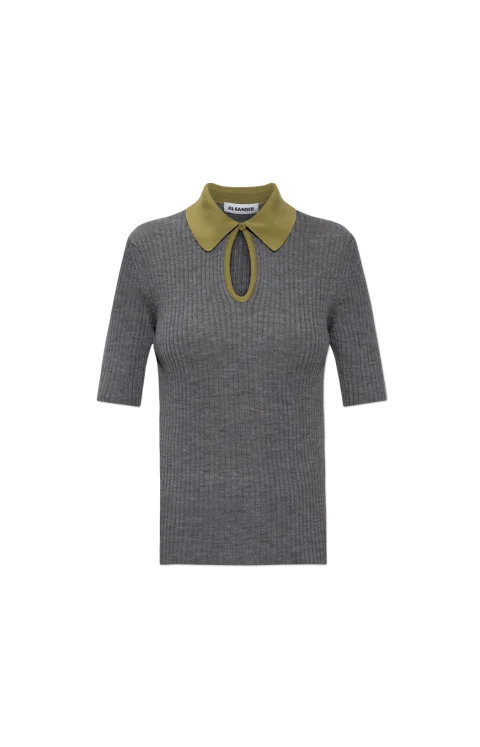 Grey Wool Polo