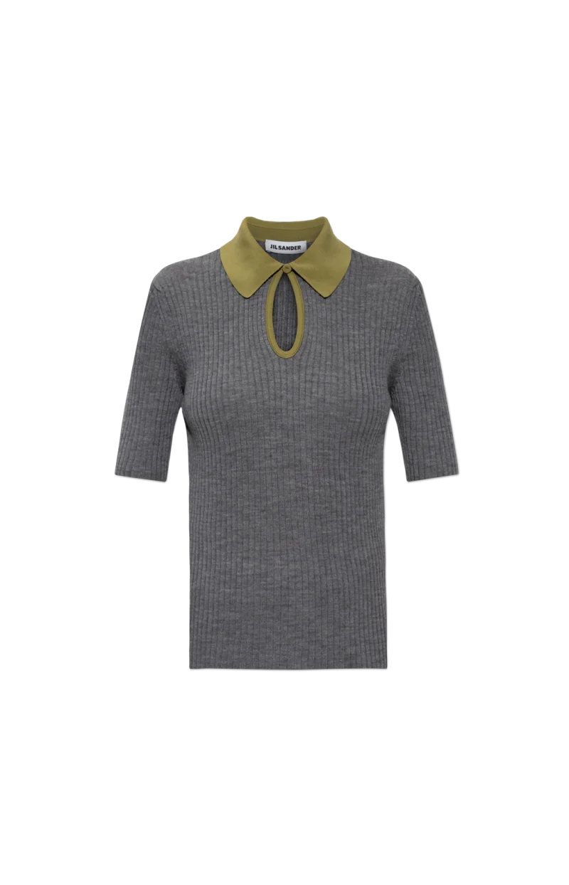 Grey Wool Polo