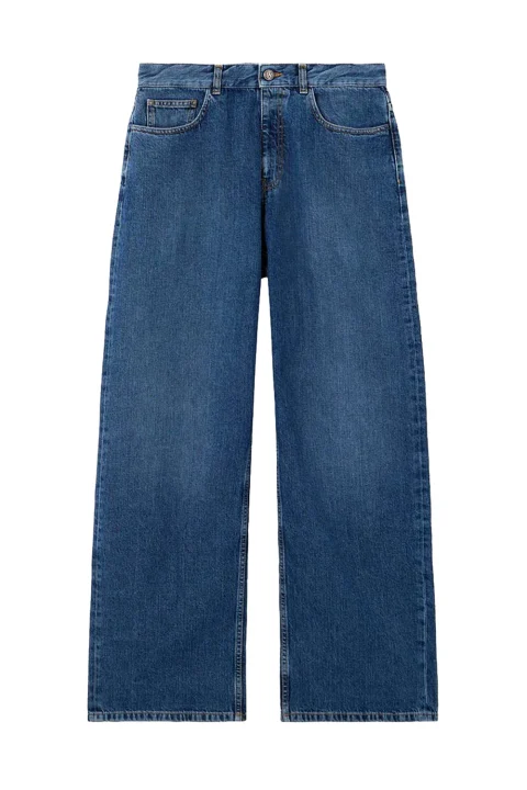 Jeans Curved Logo Loose PMYA049S26DEN00A 4444-medium blue medium blue