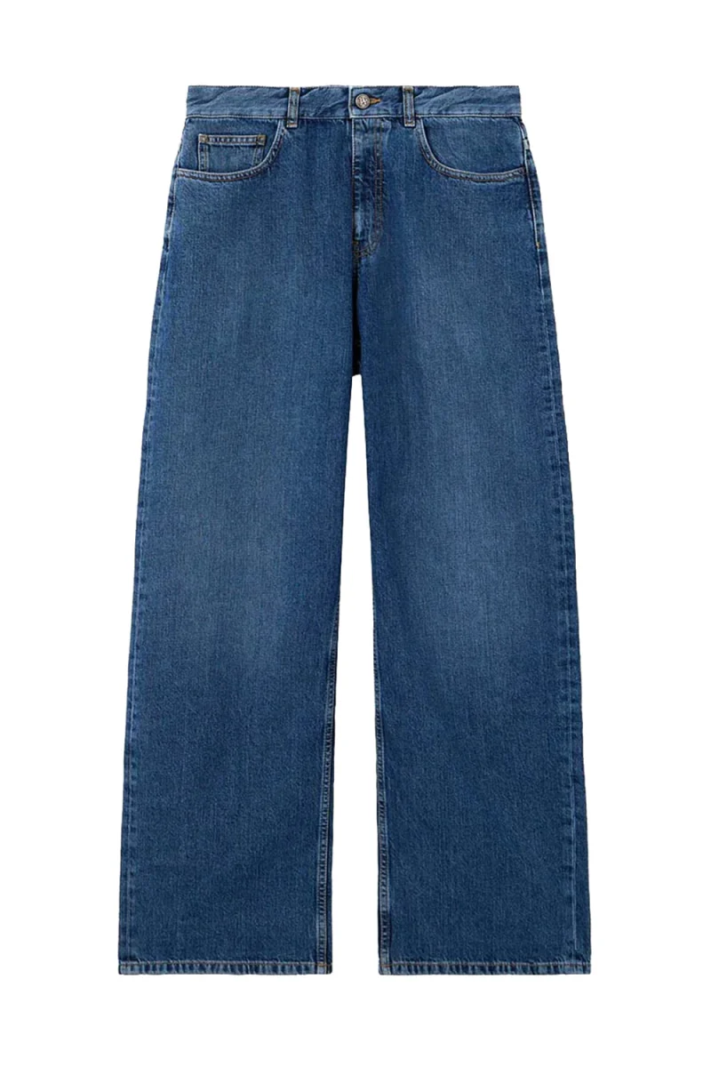 Jeans Curved Logo Loose PMYA049S26DEN00A 4444-medium blue medium blue