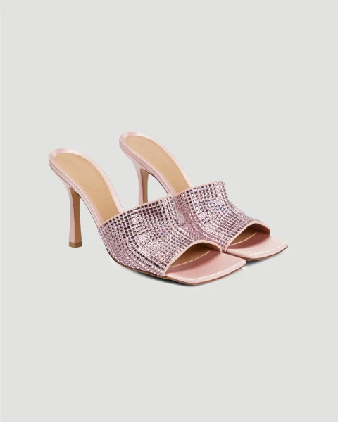 Sparkle Stretch Mule Sandals in Pink — снимка 3