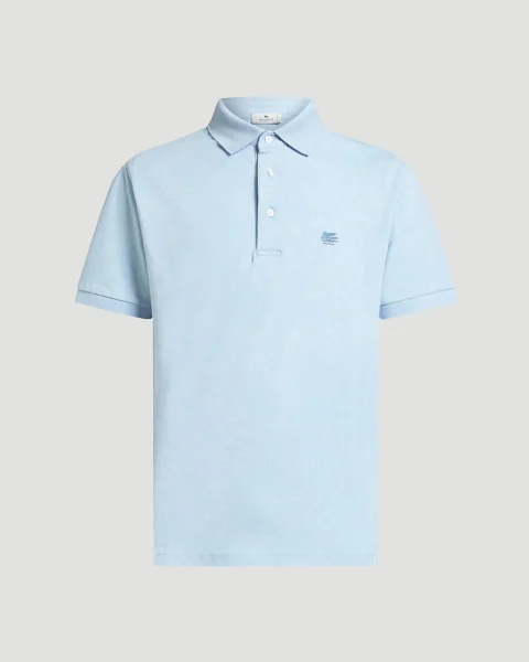 Paisley Jacquard Polo Shirt in Blue