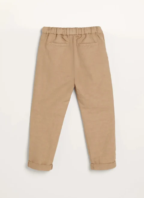 Панталон с лен Brunello Cucinelli Kids 8-10 — снимка 2