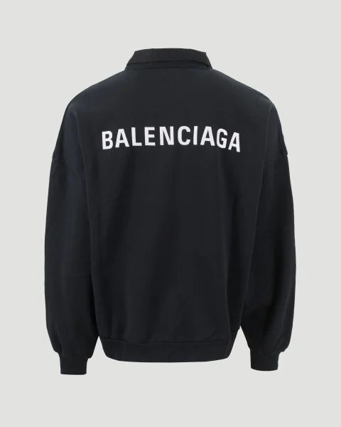 Shirt Collar Crewneck in Faded Black — снимка 3