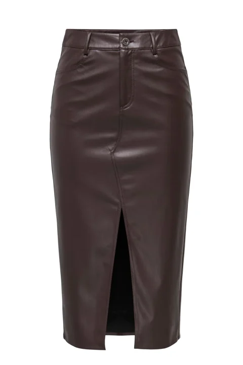 Пола Onlbitten Faux Leath Pencil 15373299 19-1110 TCX chocolate plum