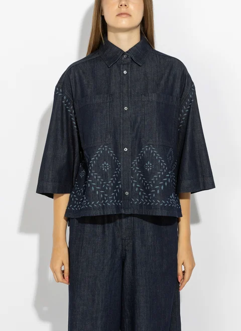 Риза от деним Weekend Max Mara Wkdalare — снимка 4