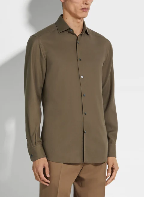 Класическа риза с кашмир 'Cashco' Zegna — снимка 2