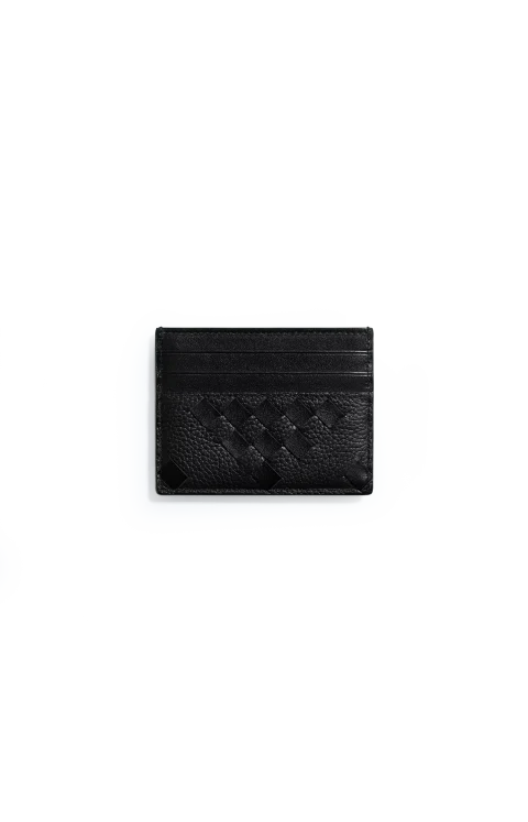 Intrecciato Credit Card Case in Black — снимка 2
