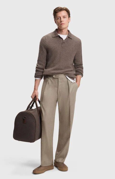 Вълнен панталон с басти BECKHAM x BOSS — снимка 4