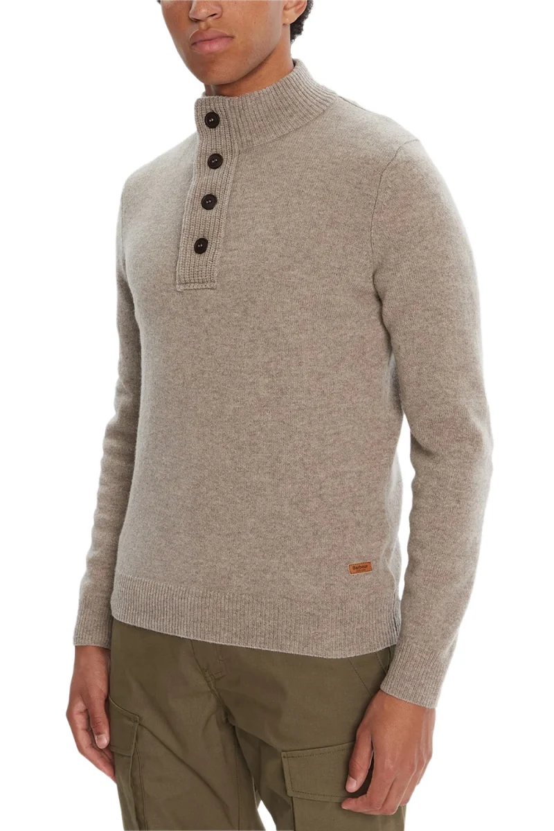 Плетено Essential Patch Half Zip Knitted Jumper MKN0585 st51 stone