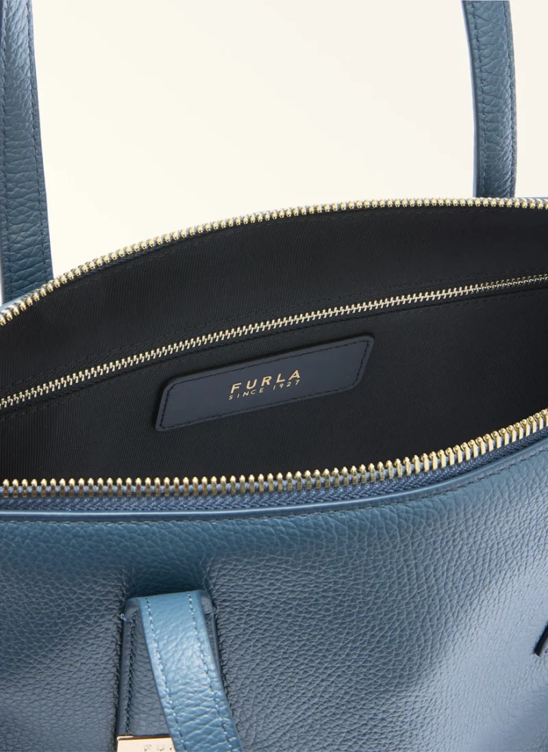 Кожена 'Tote' чанта Furla Olivia Grigio Blu M — снимка 5
