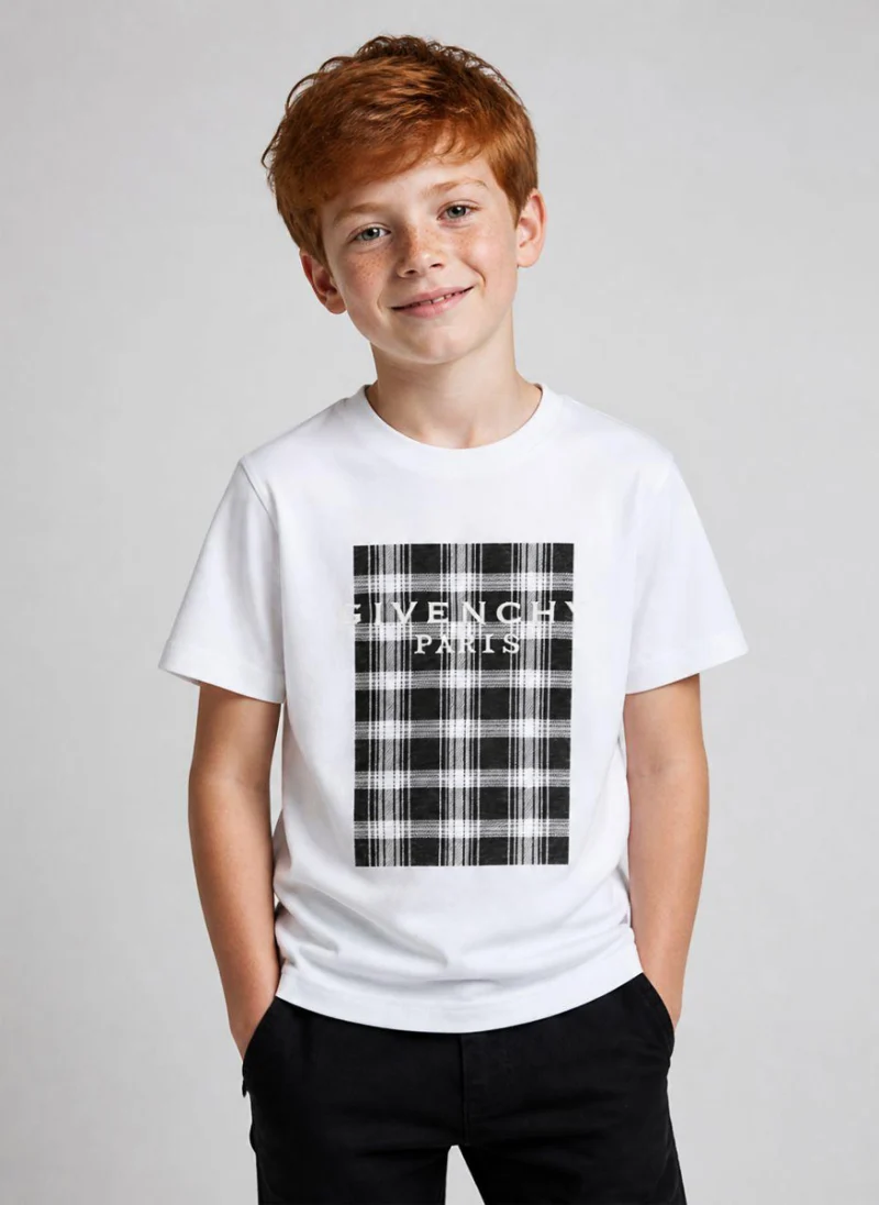 Тишърт с 'check' мотив Givenchy Kids