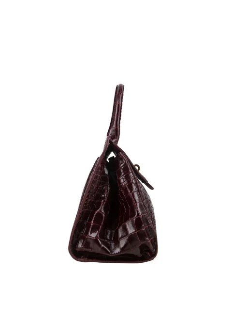 Кожена чанта 'Croc-effect' Visona Ornella — снимка 2