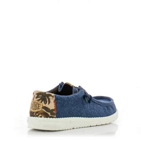 Мъжки Ежедневни HEY DUDE – 43087-4UJ WALLY PALM NAVY/RED — снимка 3