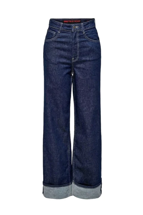 Jeans Onlmercer Hw Wide Fold Up Red Rea 15332272 BS000042 dark blue denim