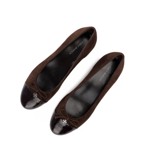 Дамски кафяви обувки на ток TORY BURCH — снимка 8