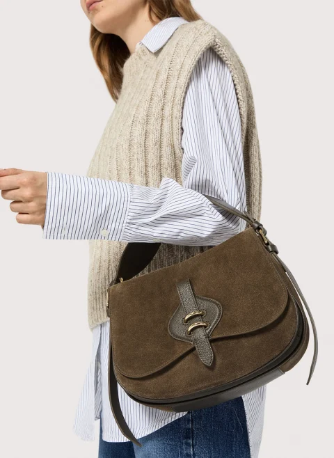 Велурена чанта Coccinelle Mavery Medium — снимка 11