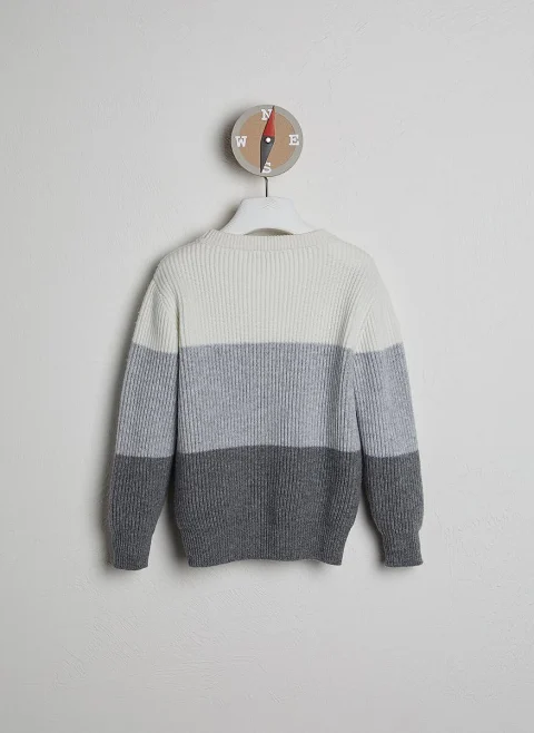 Кашмирен пуловер с райе Brunello Cucinelli Kids