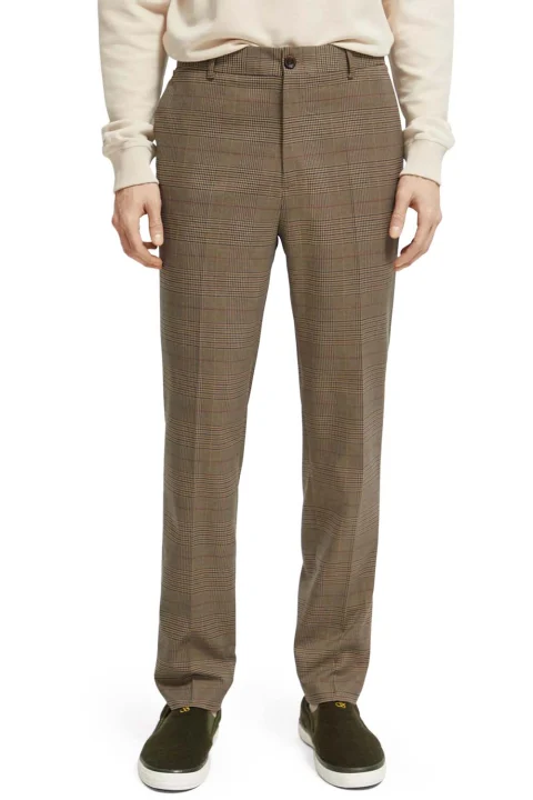 Панталон Seasonal Yarn-Dyed Check Slim Tapered Fit Chino 174329 SC6471 taupe check — снимка 2