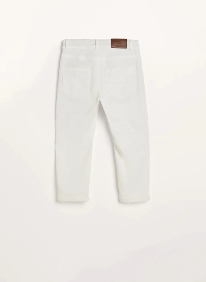 Деним с износен ефект Brunello Cucinelli Kids 8-10 — снимка 2