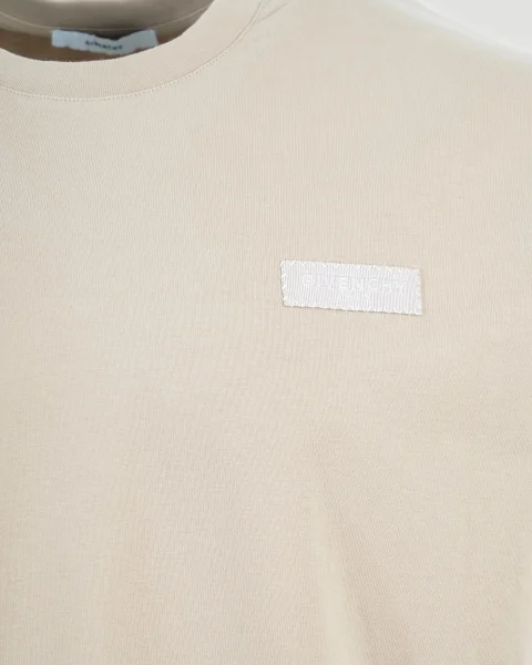 T-Shirt in Beige Cotton with Givenchy Paris Gros Grain — снимка 2