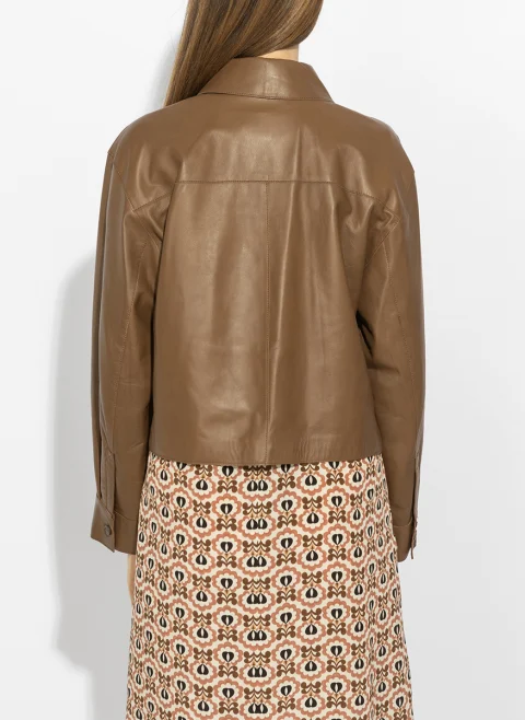 Кожено яке 'Shirt style' Weekend Max Mara Wkdpiovra — снимка 2