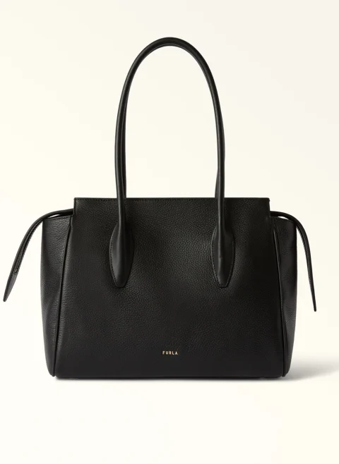 Кожена чанта Furla Ambra Nero