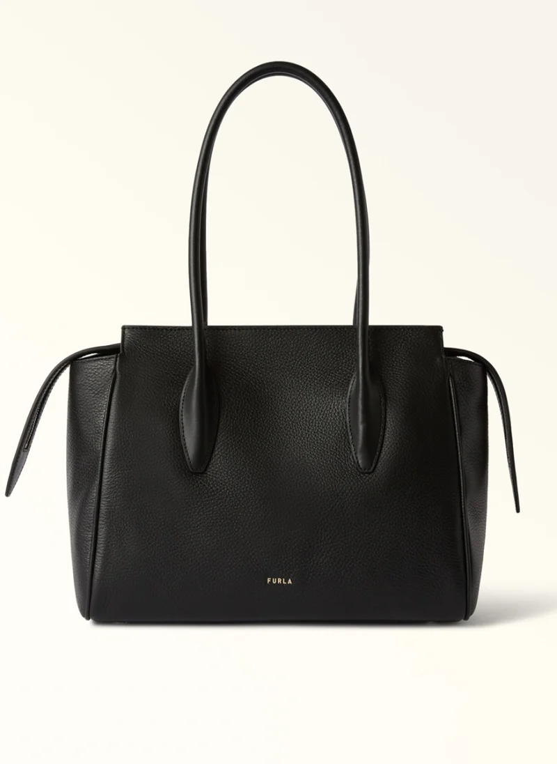 Кожена чанта Furla Ambra Nero