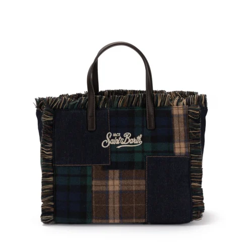 Дамска чанта с каре деним Colette Wool SAINT BARTH — снимка 6