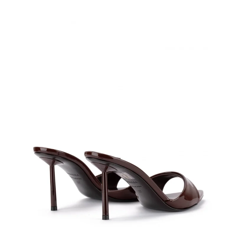 Дамски кафяви чехли с ток Bella Le Silla — снимка 8