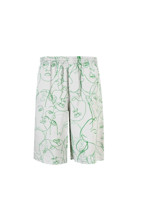 Printed Shorts in Viscose-Twill