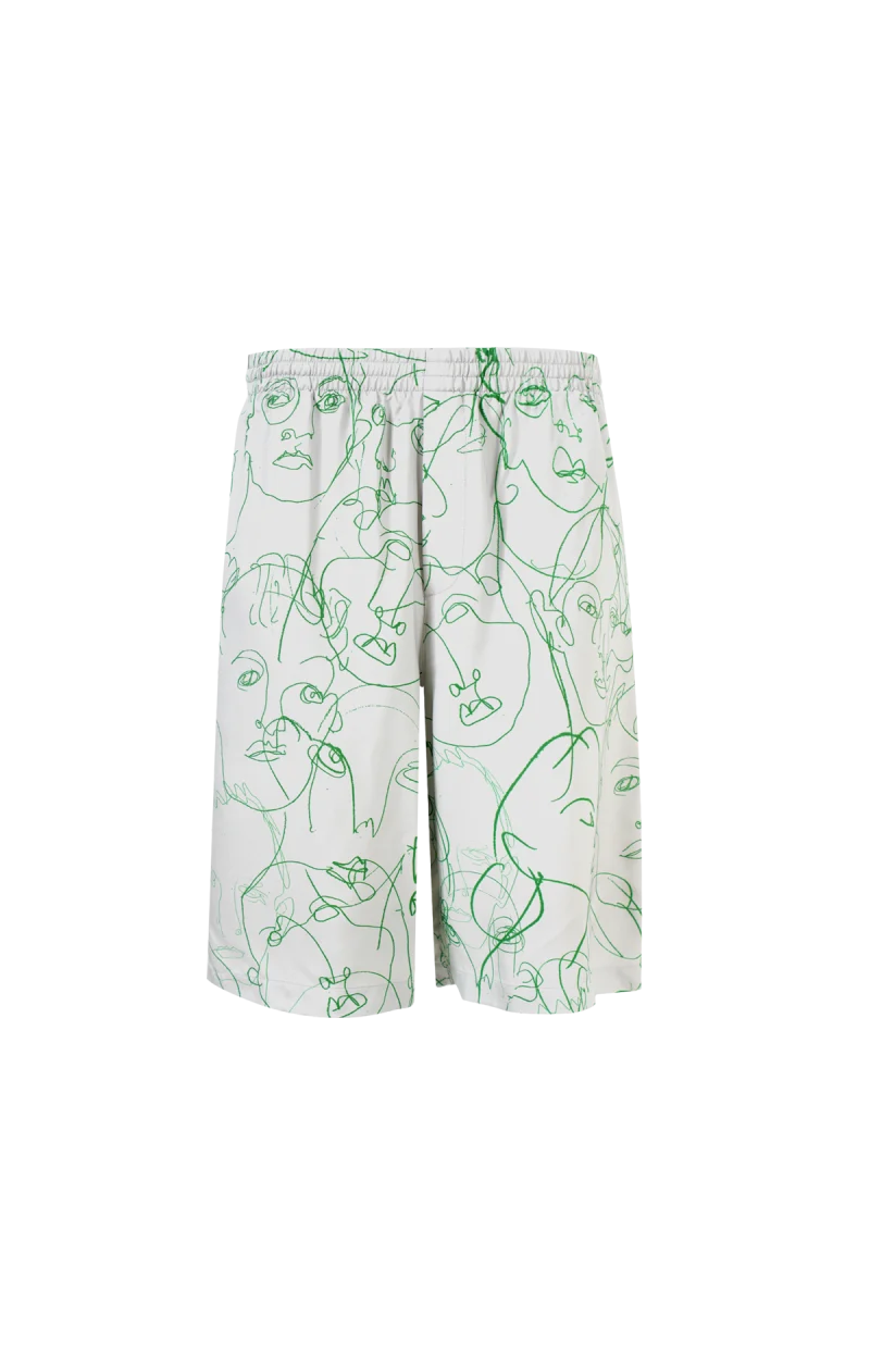 Printed Shorts in Viscose-Twill