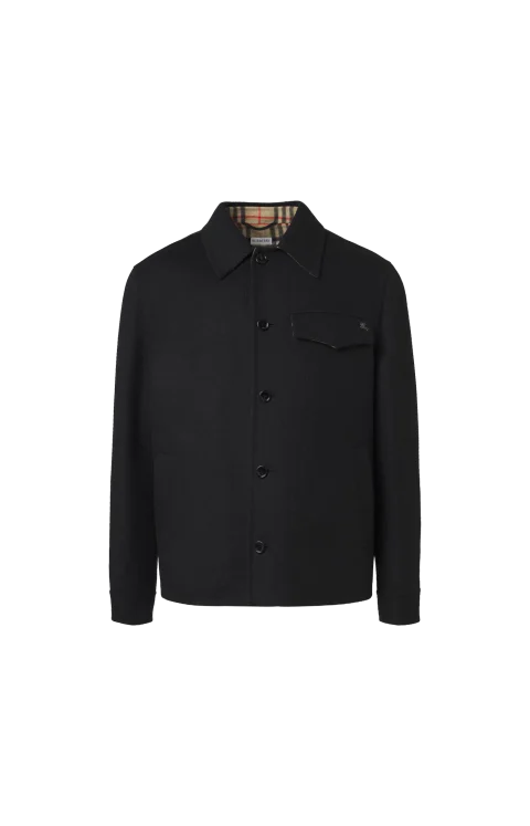 Wool Thorn Overshirt in Black