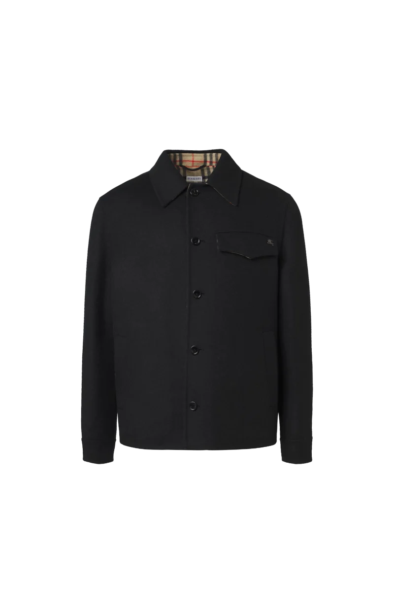 Wool Thorn Overshirt in Black
