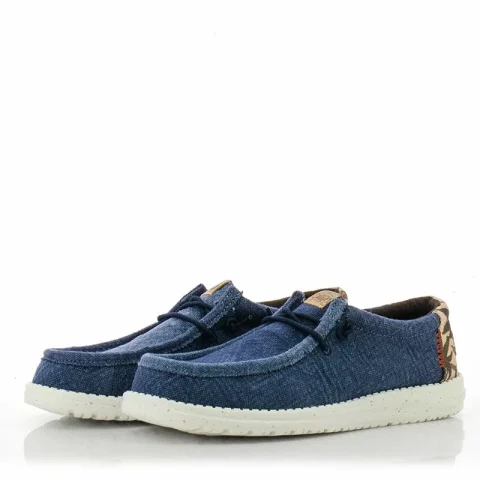 Мъжки Ежедневни HEY DUDE – 43087-4UJ WALLY PALM NAVY/RED — снимка 4
