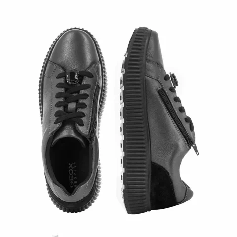 Дамски Сникърс GEOX – D46XFG D GRAISY DK GREY/BLACK — снимка 5