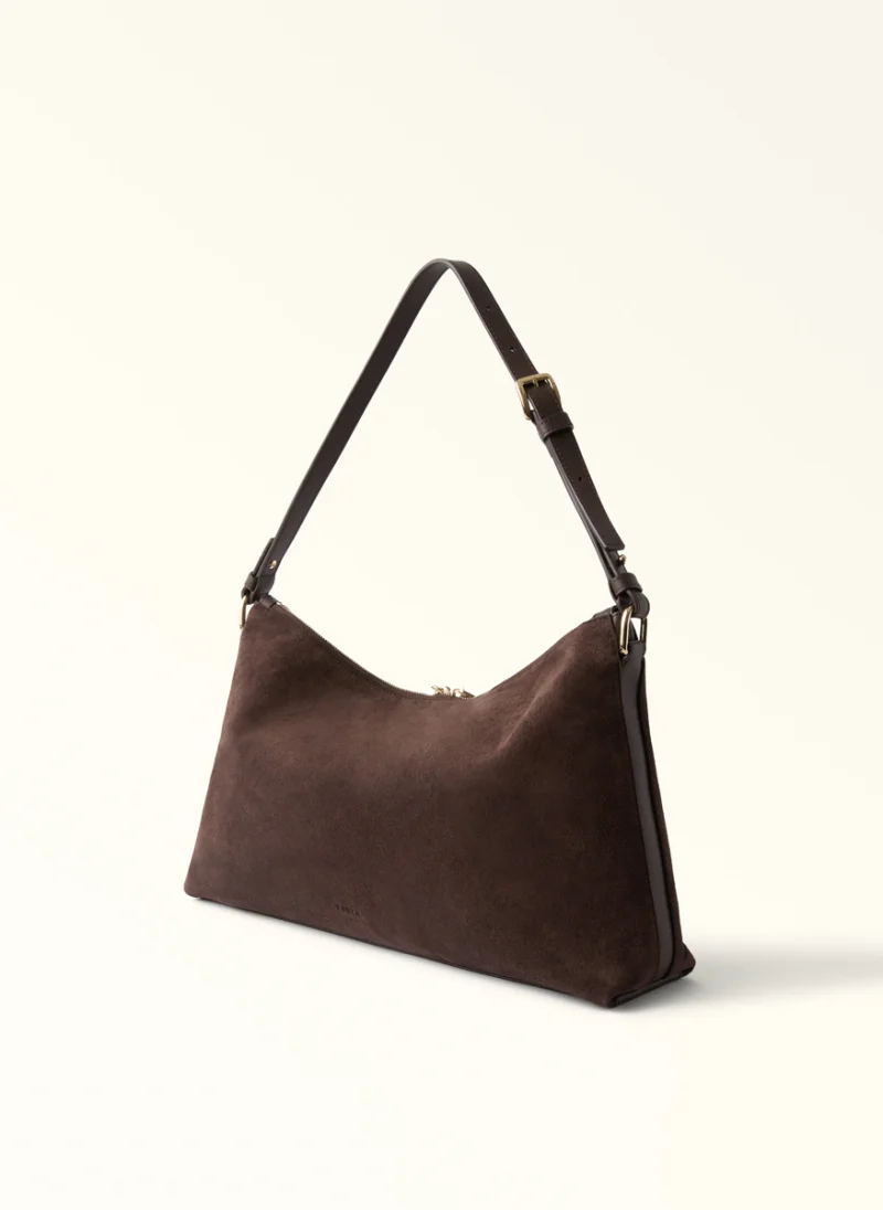 Велурена чанта Furla Debby Toni Espresso — снимка 4